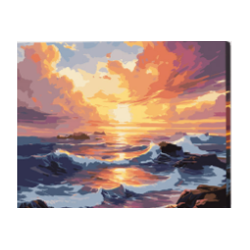 KIT PAINT BY NUMBERS CON BASTIDOR CREPÚSCULO MARINO 50X65